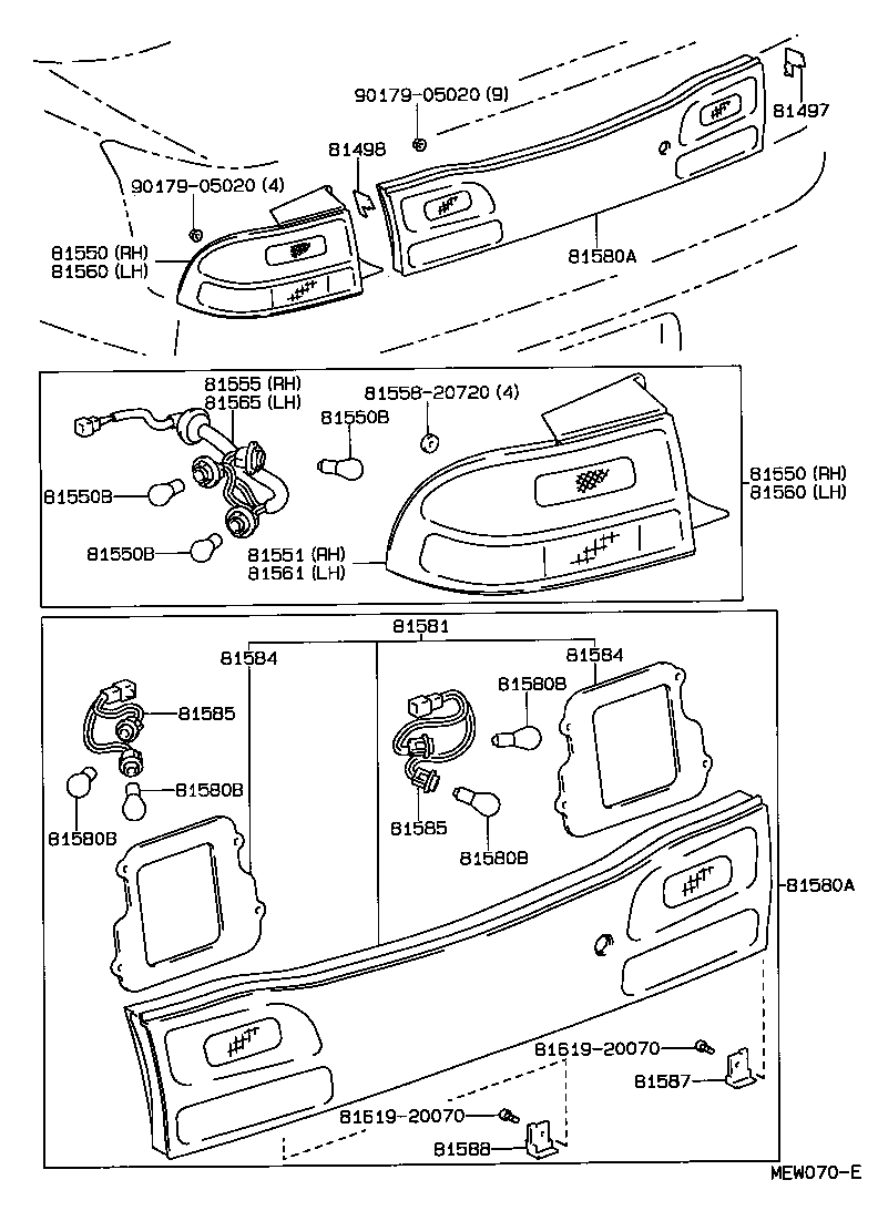 Toyota 81550-30670 LAMP ASSY, REAR COMBINATION, RH