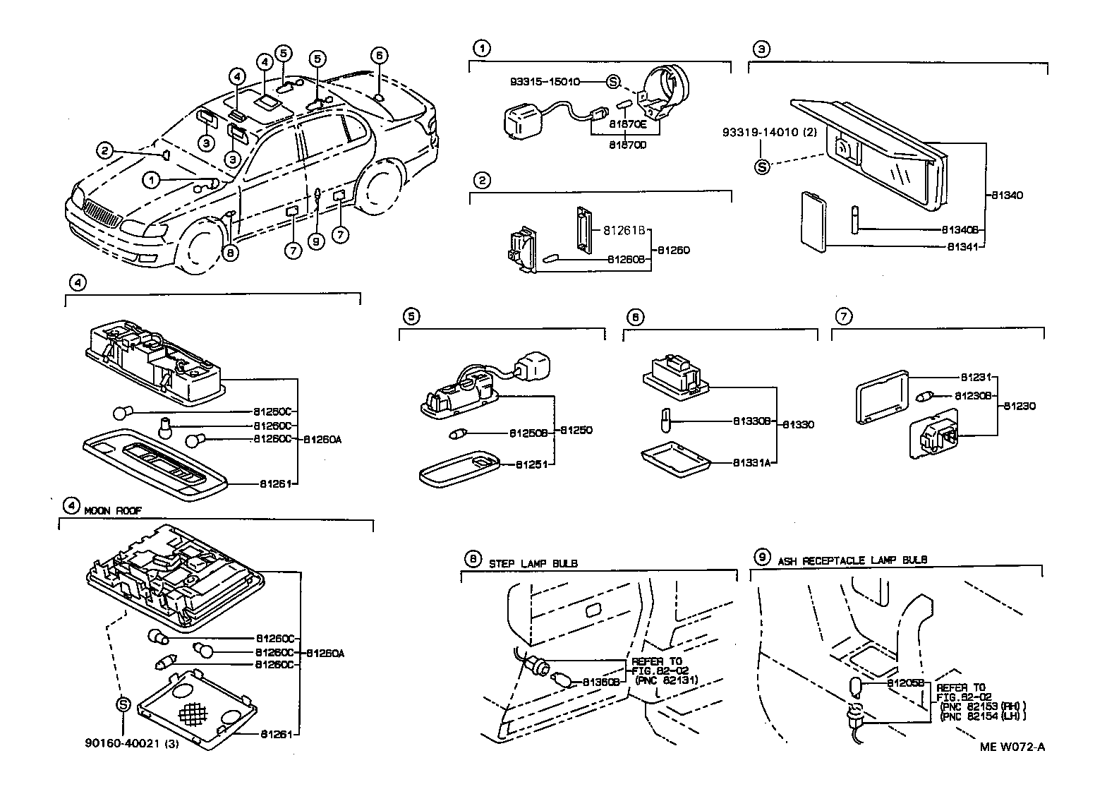 Toyota 81250-30140-G0 LAMP ASSY, ROOM, NO.2