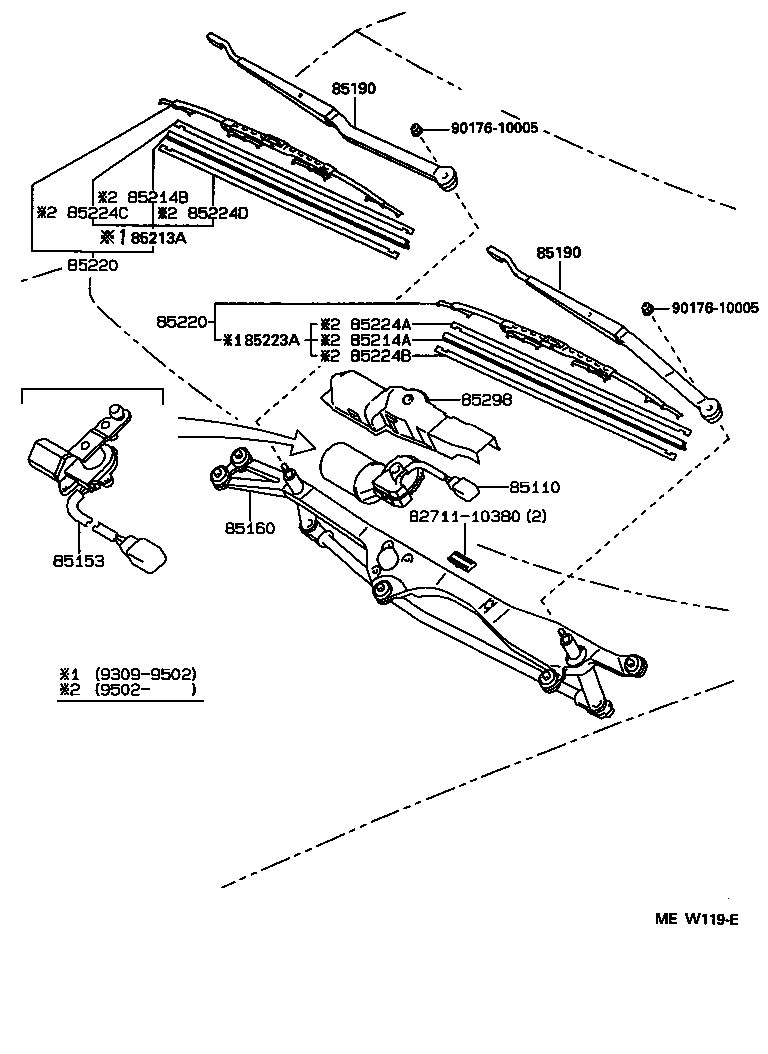 85221-30330 ARM ASSY, WINDSHIELD WIPER product image