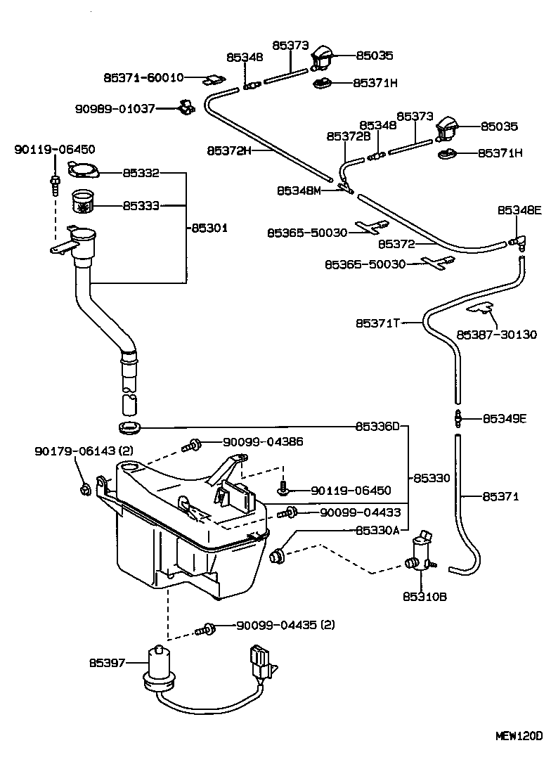 Toyota 85315-30260 JAR ASSY, WINDSHIELD WASHER