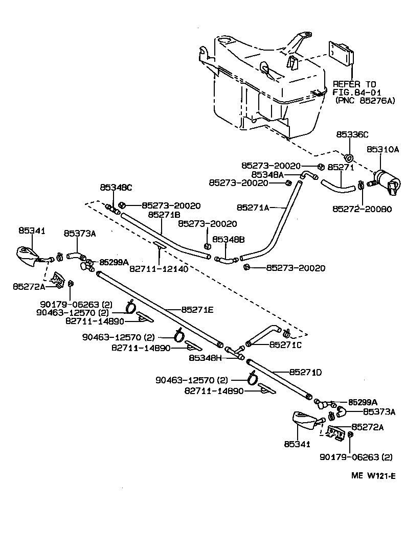 Toyota 85272-30020 CLAMP, HEADLAMP CLEANER, NO.1