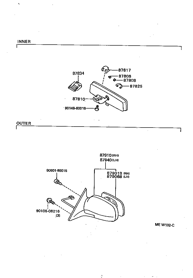 87931-3A010 MIRROR SUB-ASSY, OUTER REAR VIEW, RH product image