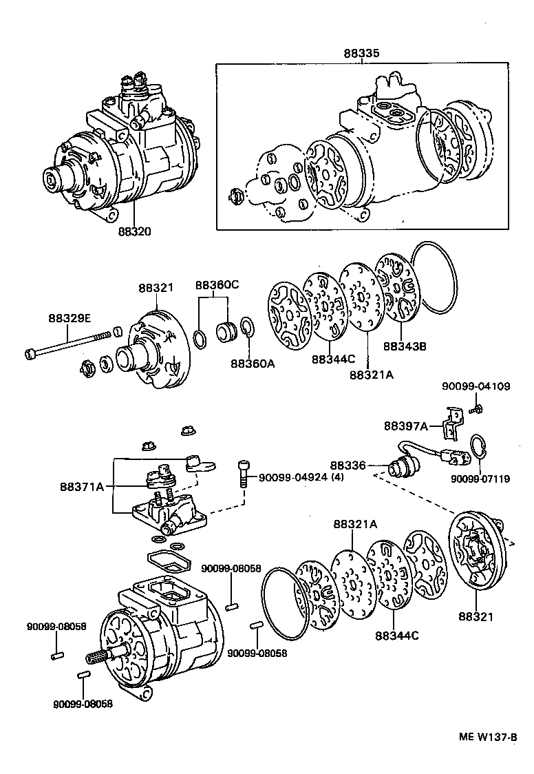 Toyota 88320-30651 COMPRESSOR ASSY, COOLER