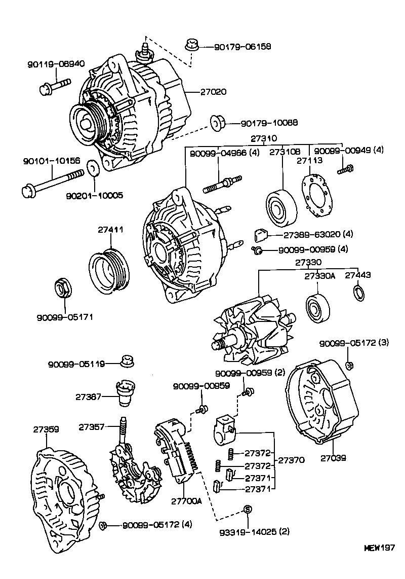 27060-72290 ALTERNATOR ASSY product image