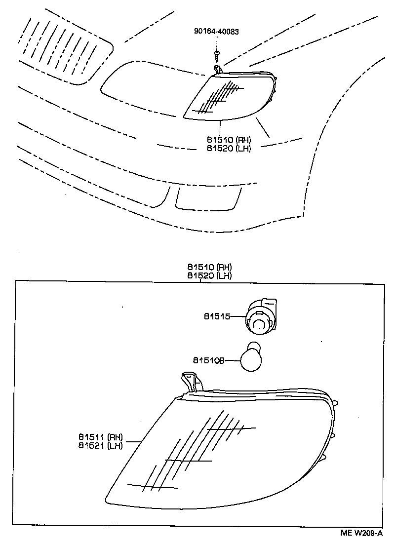 81511-30540 LENS, FRONT TURN SIGNAL LAMP, RH product image