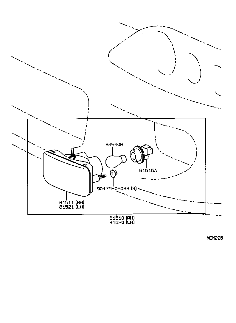 81510-80084 LAMP ASSY, FRONT TURN SIGNAL, RH product image