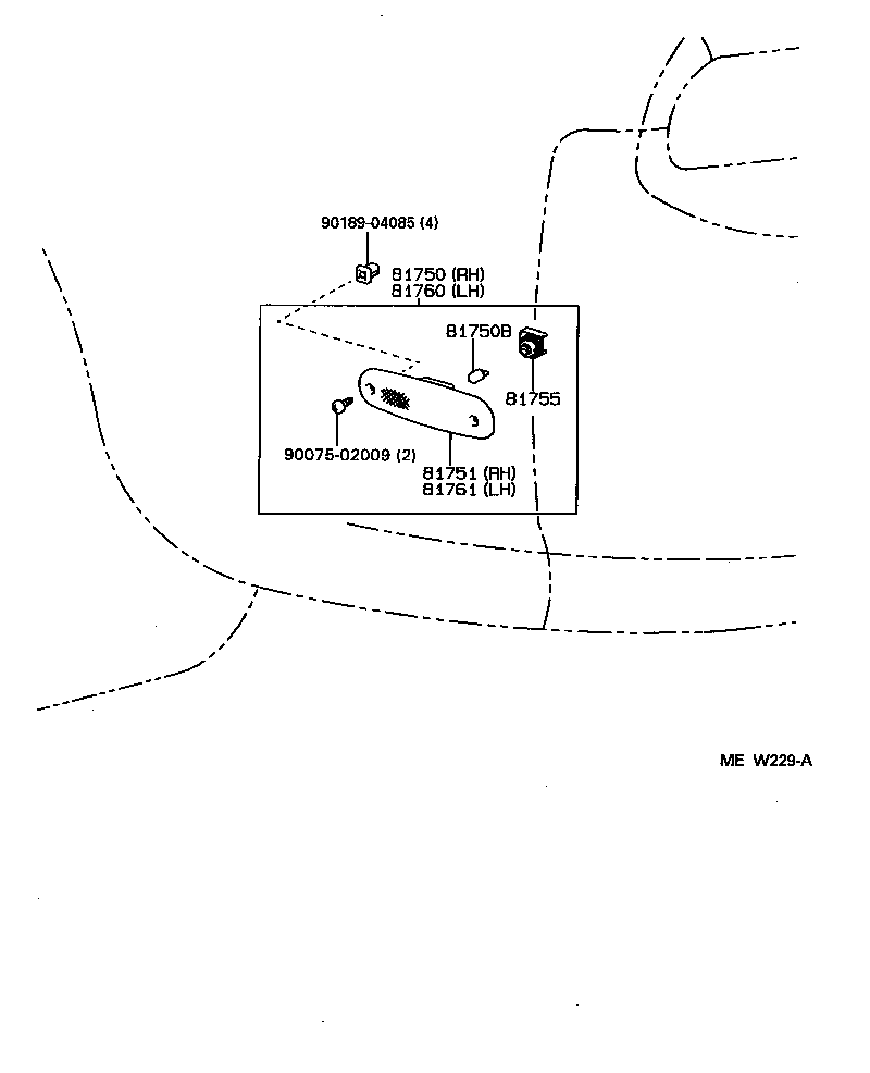 Toyota 81760-14060 LAMP ASSY, REAR SIDE MARKER, LH