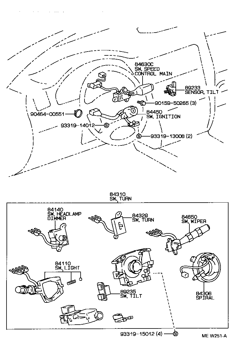 84140-30140 SWITCH ASSY, HEADLAMP DIMMER product image