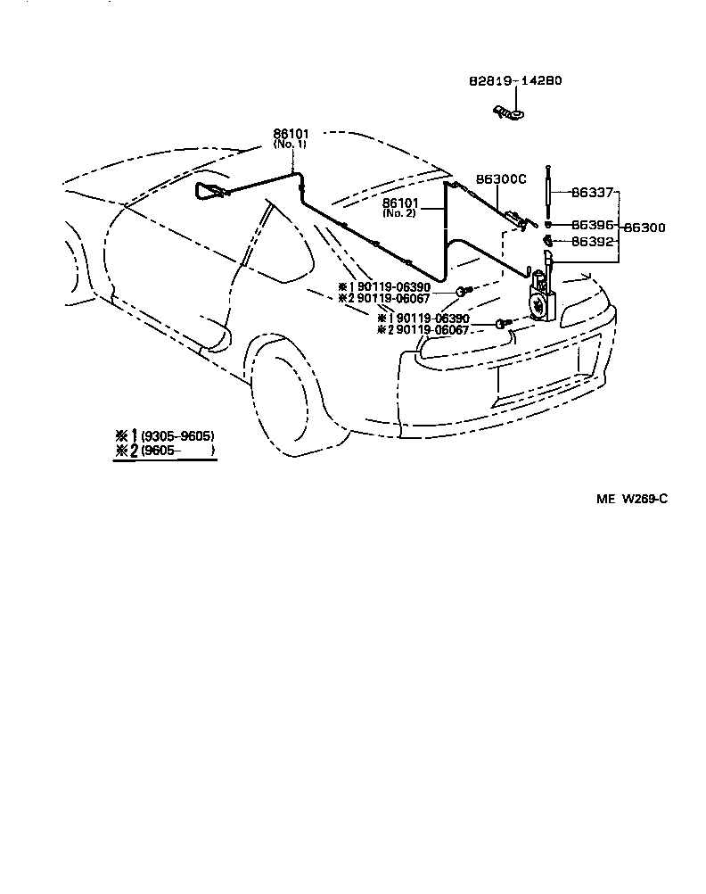 86101-14451 CORD SUB-ASSY, ANTENNA product image