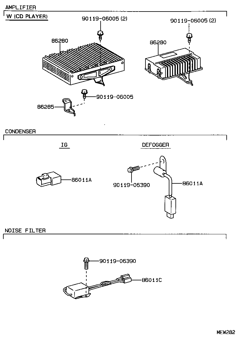 86280-14290 AMPLIFIER ASSY, STEREO COMPONENT product image