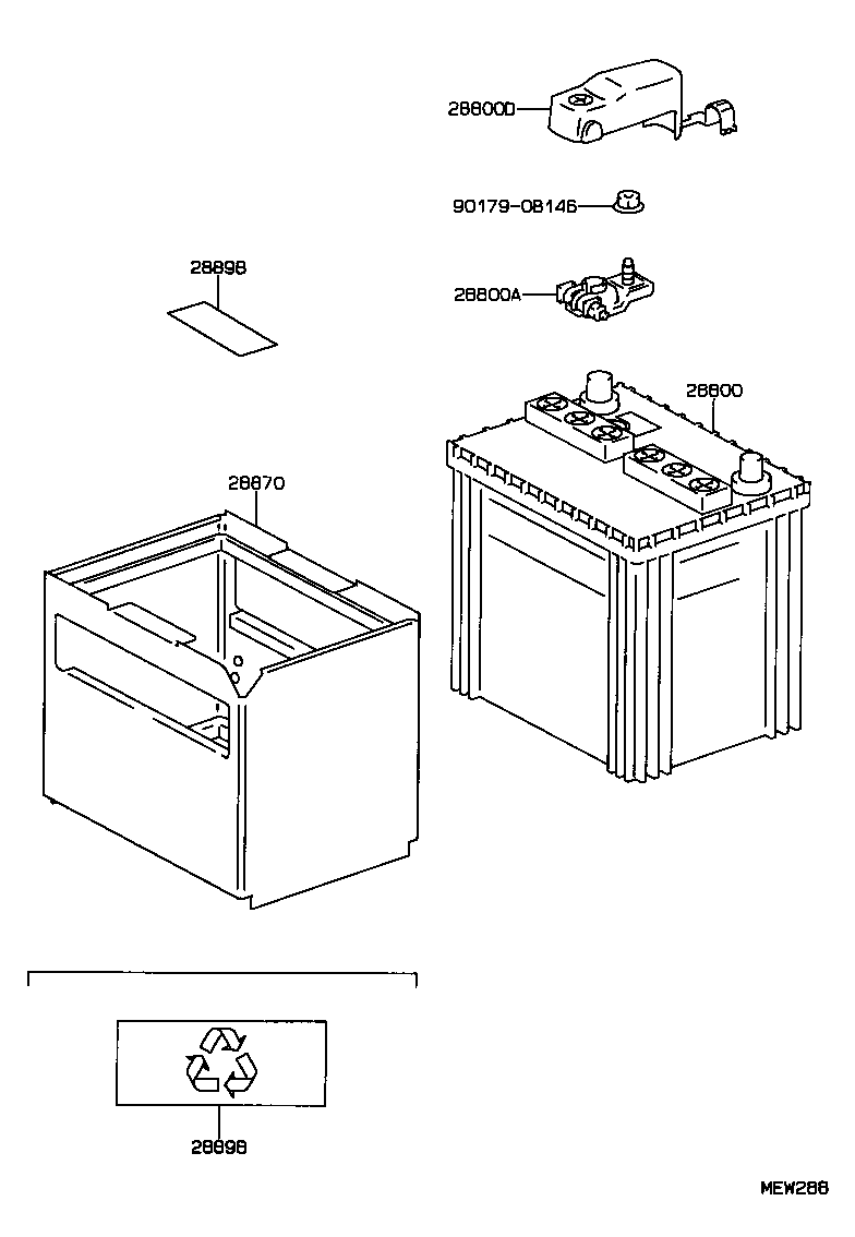 28870-46050 INSULATOR ASSY, BATTERY product image