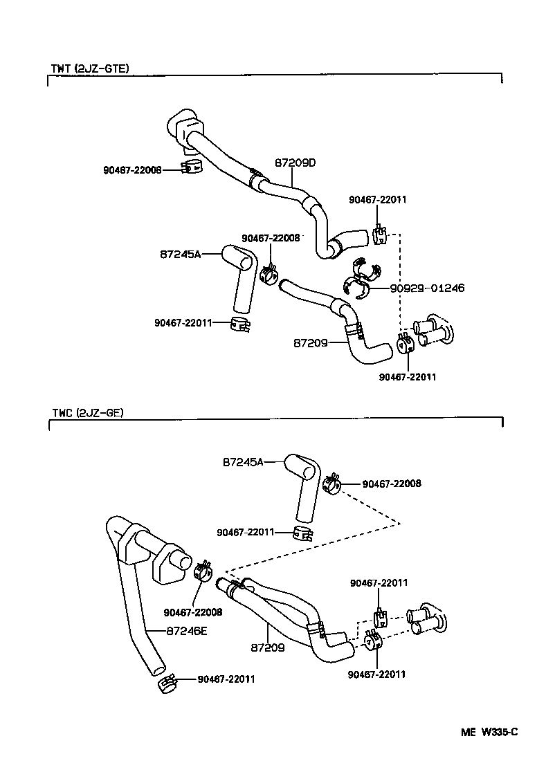87209-14810 HOSE SUB-ASSY, WATER, D product image
