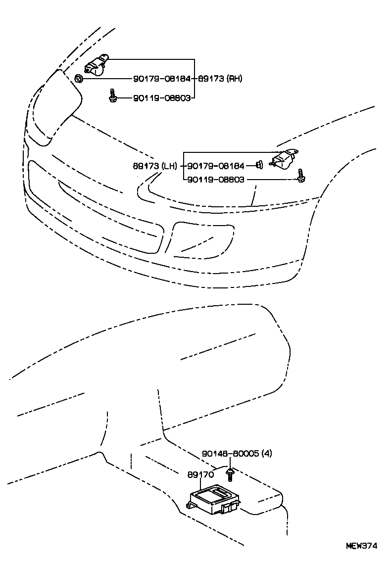 89170-14030 SENSOR ASSY, AIR BAG product image