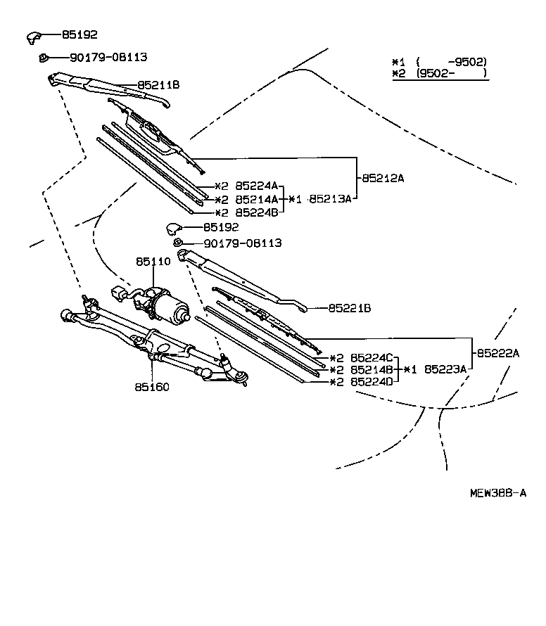 85213-20310 RUBBER, WIPER BLADE, RH product image