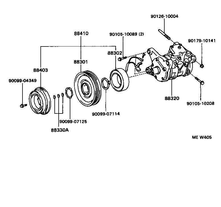 90099-04107 BOLT, COMPRESSOR, NO.1 product image