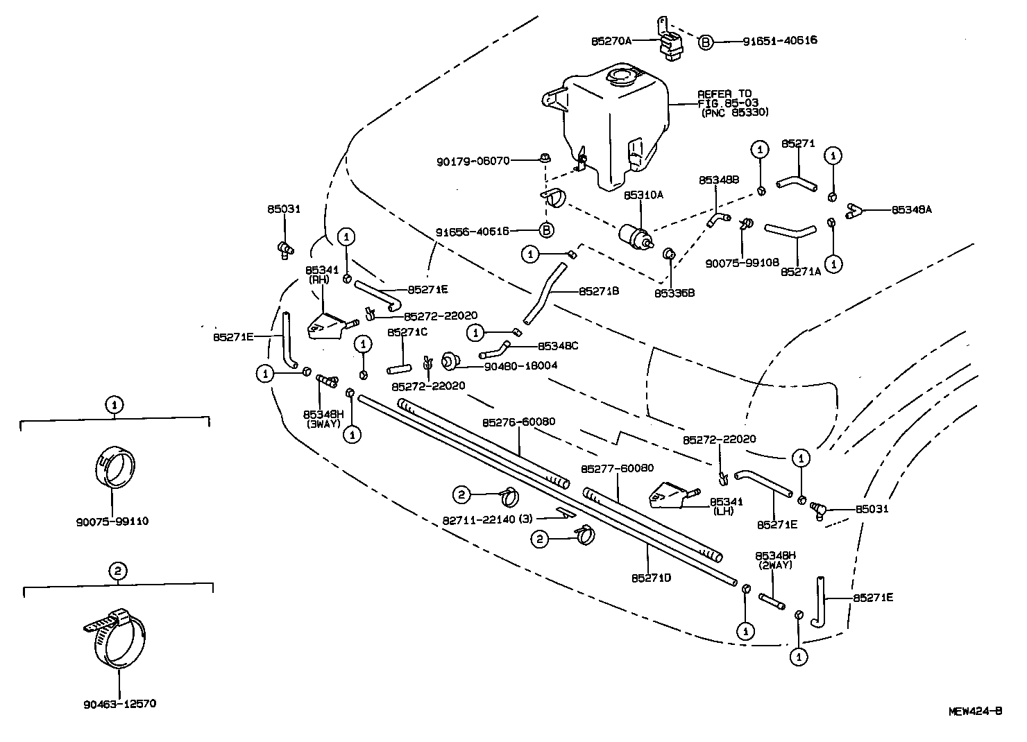 85280-60040 MOTOR AND PUMP ASSY, HEADLAMP CLEANER WASHER product image