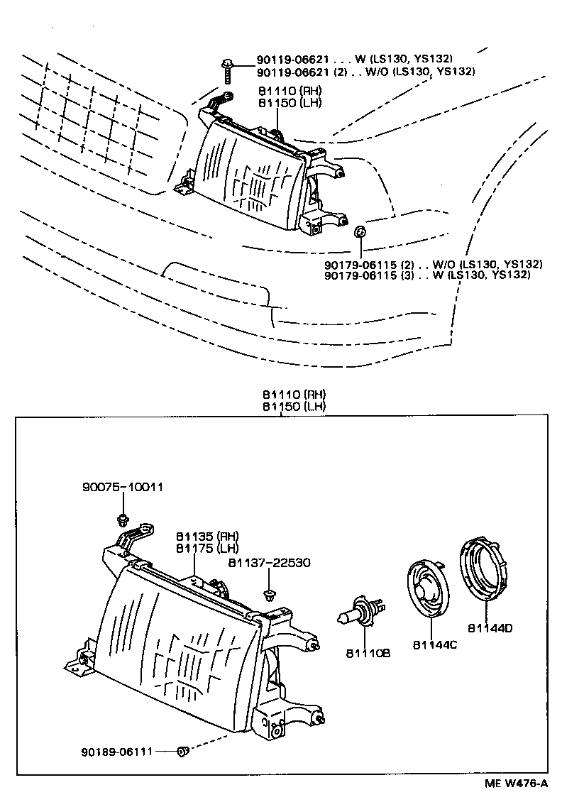81130-3A080 UNIT ASSY, HEADLAMP, RH product image