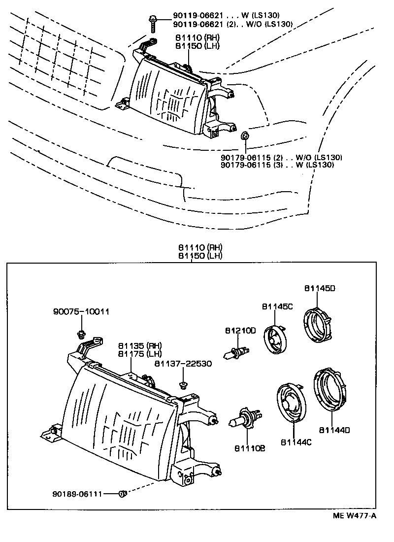 81130-3A080 UNIT ASSY, HEADLAMP, RH product image