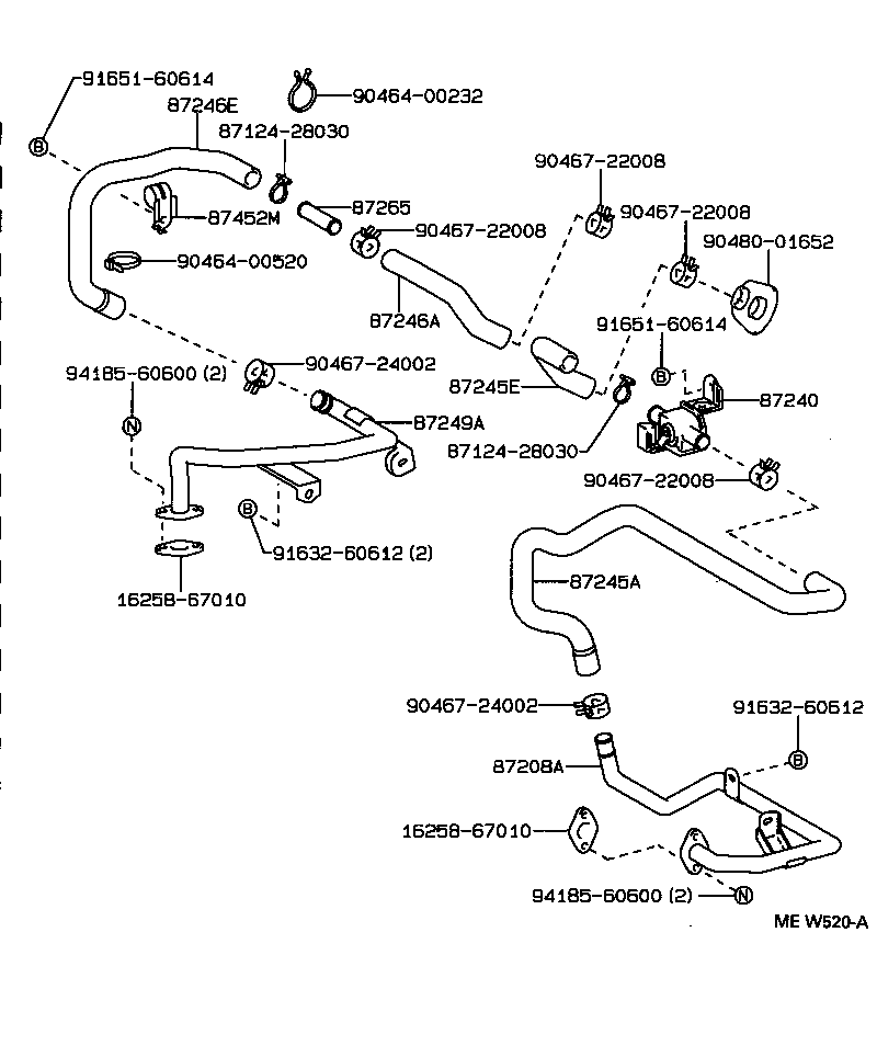 87245-35240 HOSE, HEATER WATER, OUTLET A product image