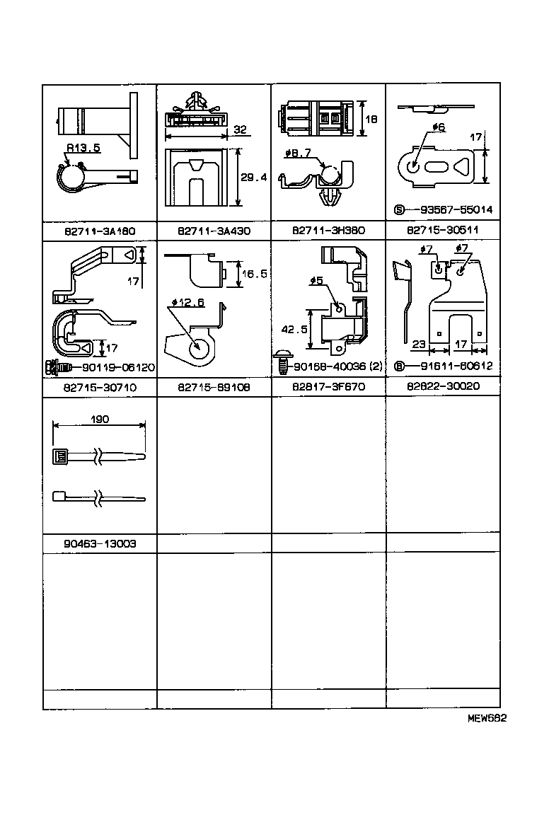 82122-30341 WIRE, ENGINE, NO.2 product image