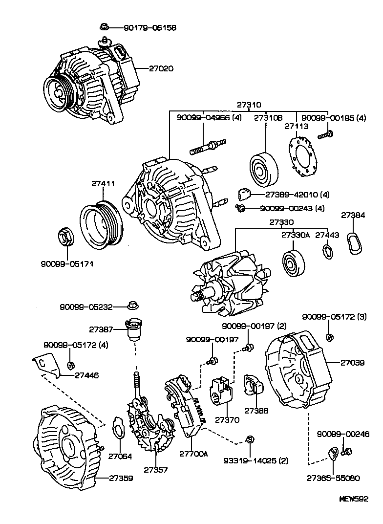 27039-16310 COVER, ALTERNATOR REAR END product image