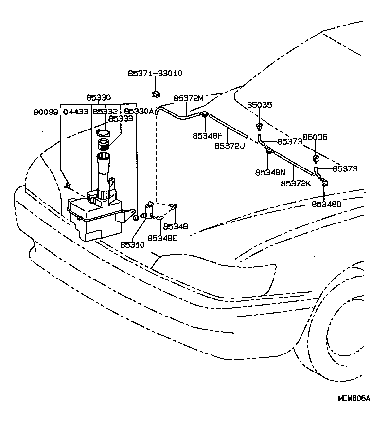 Toyota 85316-06020 CAP, WINDSHIELD WASHER JAR