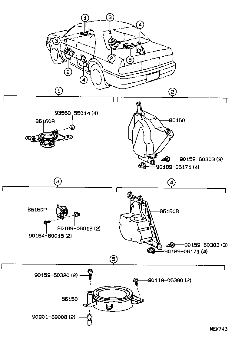 86150-30210 SPEAKER ASSY, REAR product image