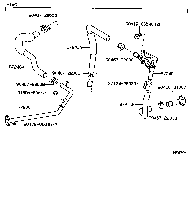 87240-30560 VALVE ASSY, HEATER WATER product image