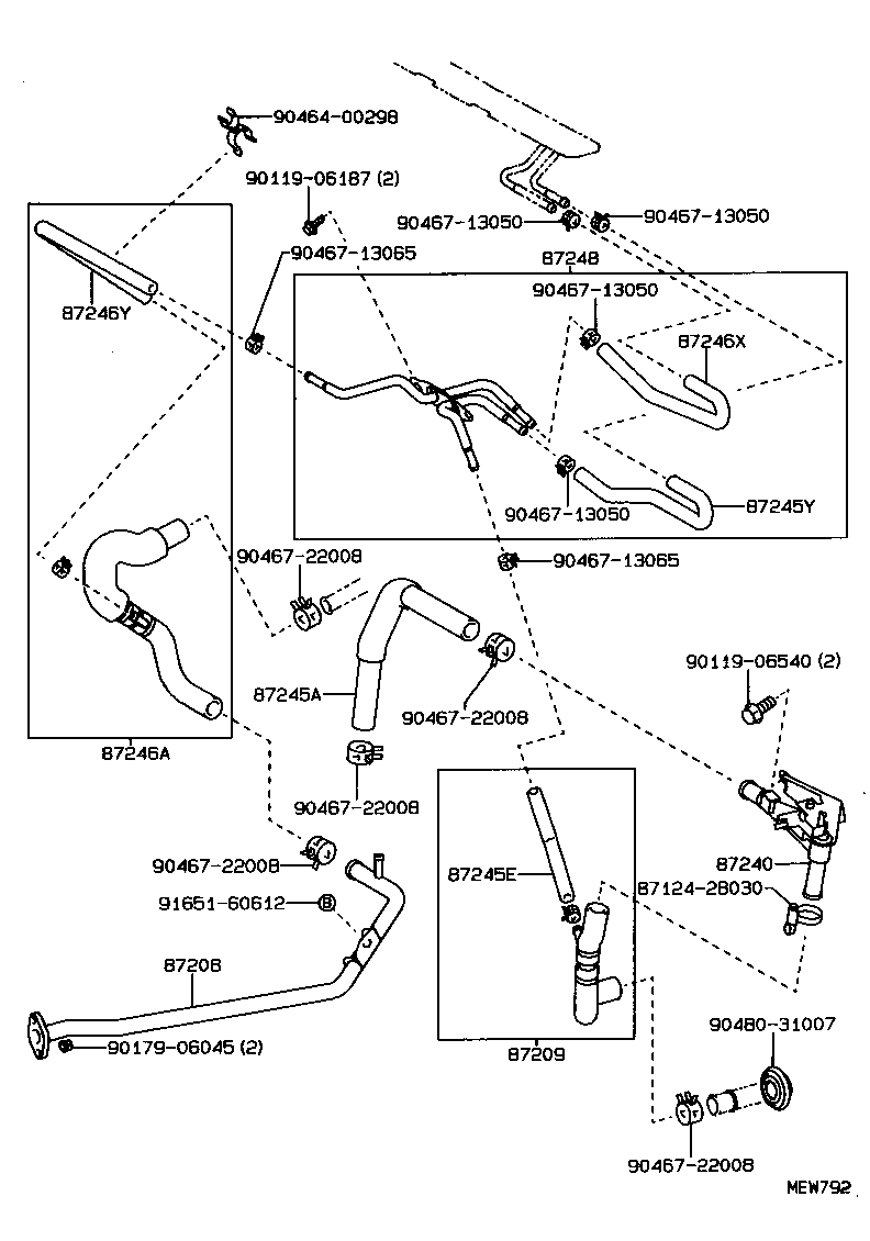 87240-30560 VALVE ASSY, HEATER WATER product image