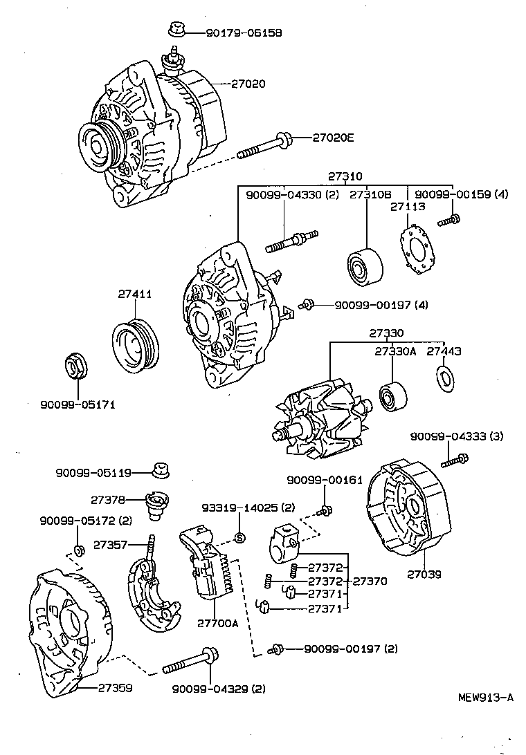 27060-75020 ALTERNATOR ASSY product image