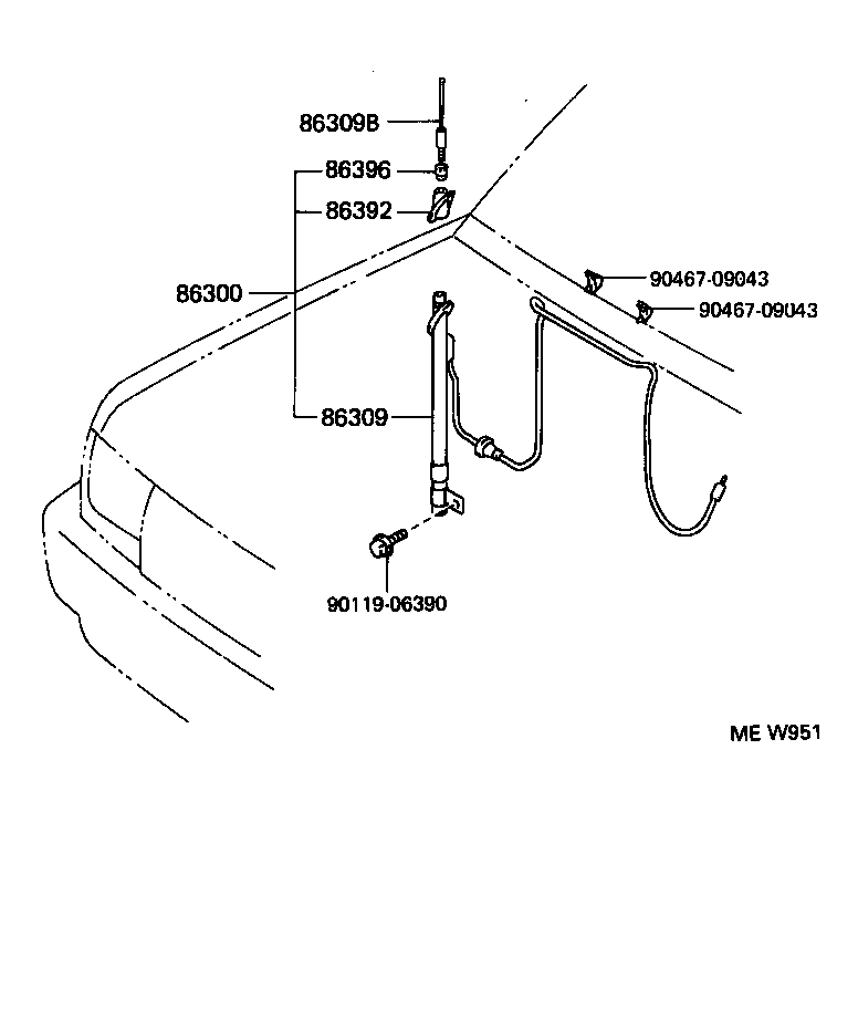 86392-34010 ORNAMENT, ANTENNA product image