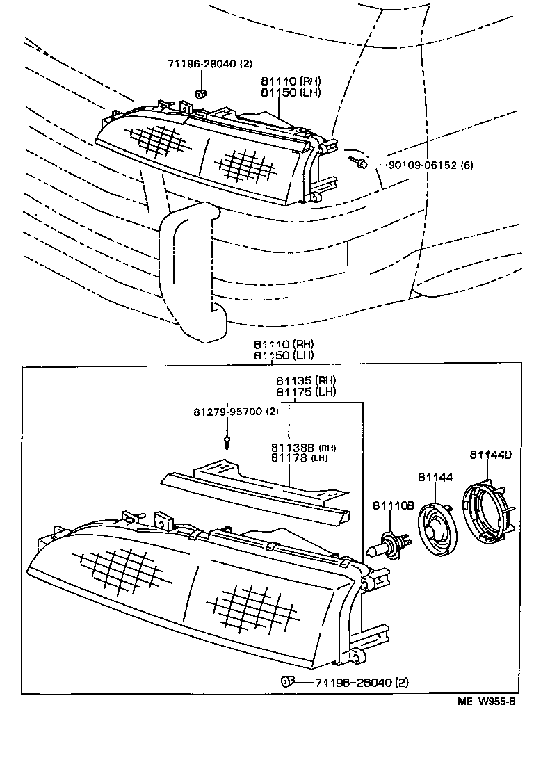 81150-28490 HEADLAMP ASSY, LH product image