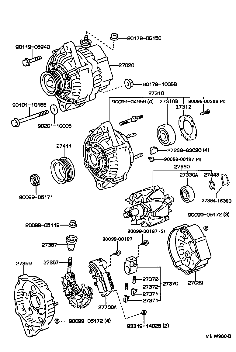 27310-64510 FRAME ASSY, DRIVE END, ALTERNATOR product image