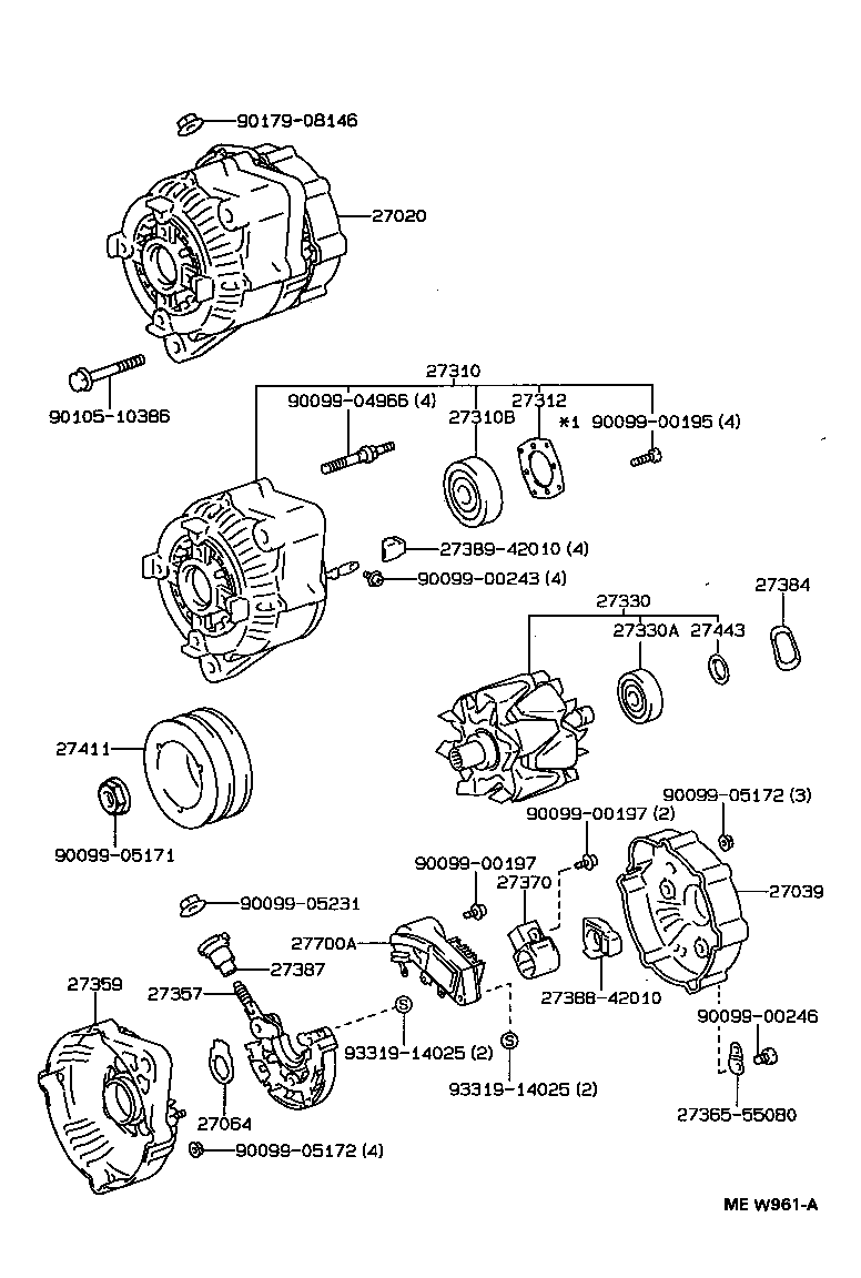 27310-64510 FRAME ASSY, DRIVE END, ALTERNATOR product image