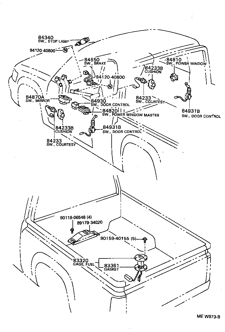 84332-34010 SWITCH ASSY, HAZARD WARNING SIGNAL product image