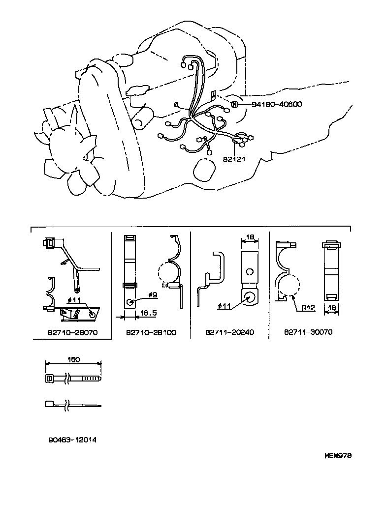 82122-28150 WIRE, ENGINE, NO.2 product image