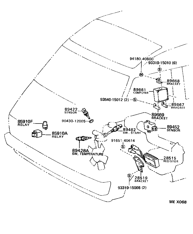 89428-28070 SWITCH, WATER TEMPERATURE (FOR E.F.I) product image