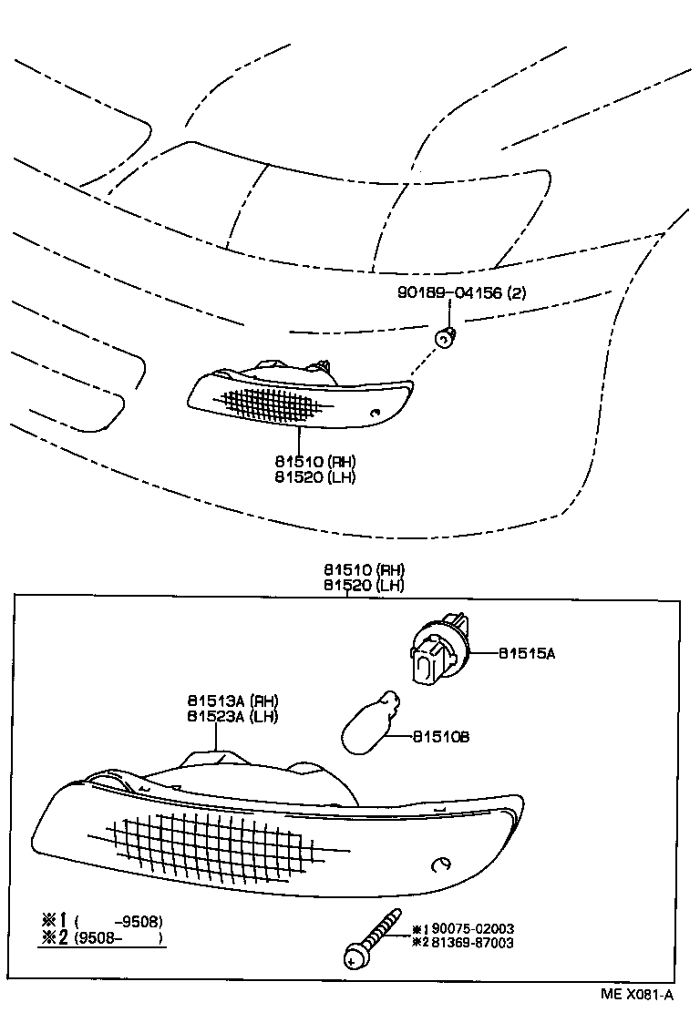 81510-20670 LAMP ASSY, FRONT TURN SIGNAL, RH product image