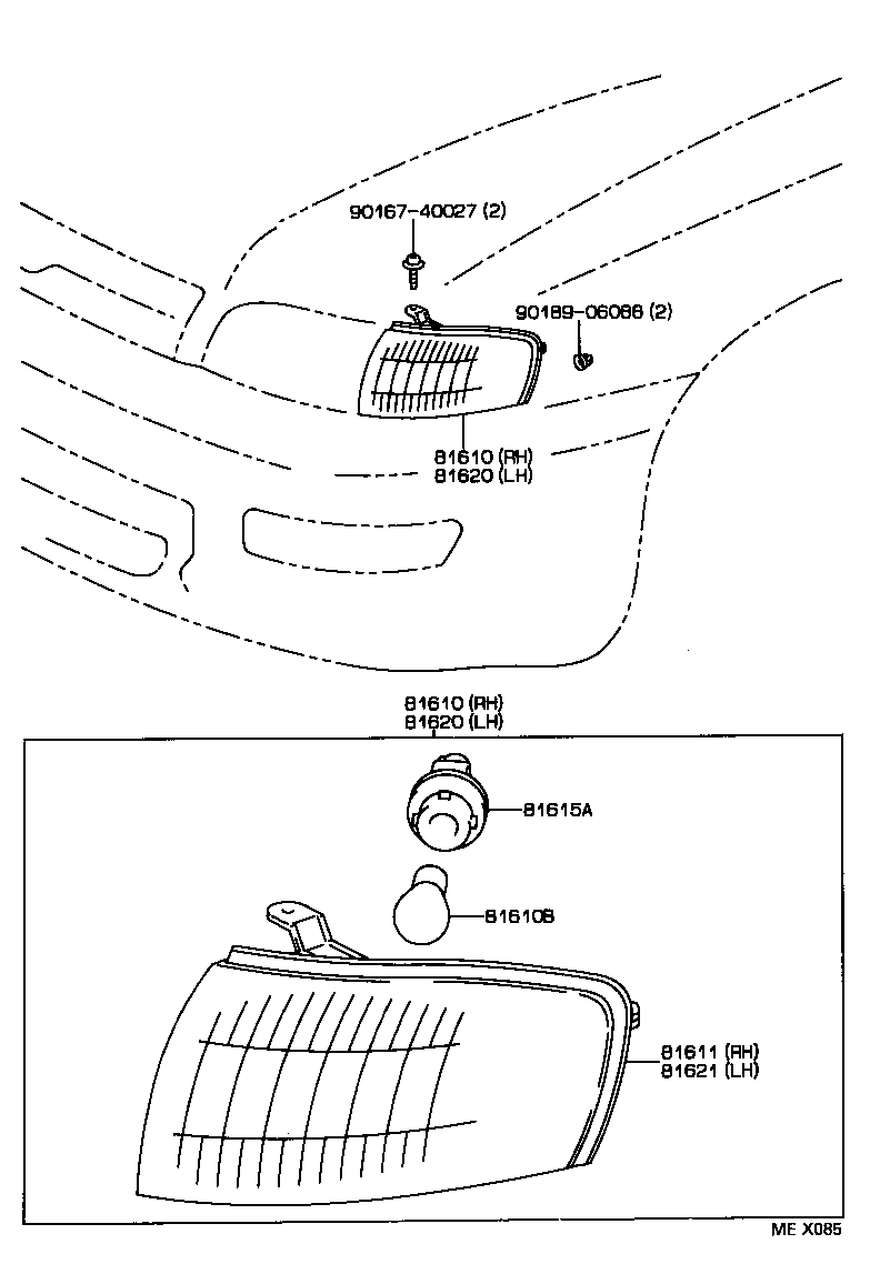 81610-20620 LAMP ASSY, PARKING & CLEARANCE, RH product image
