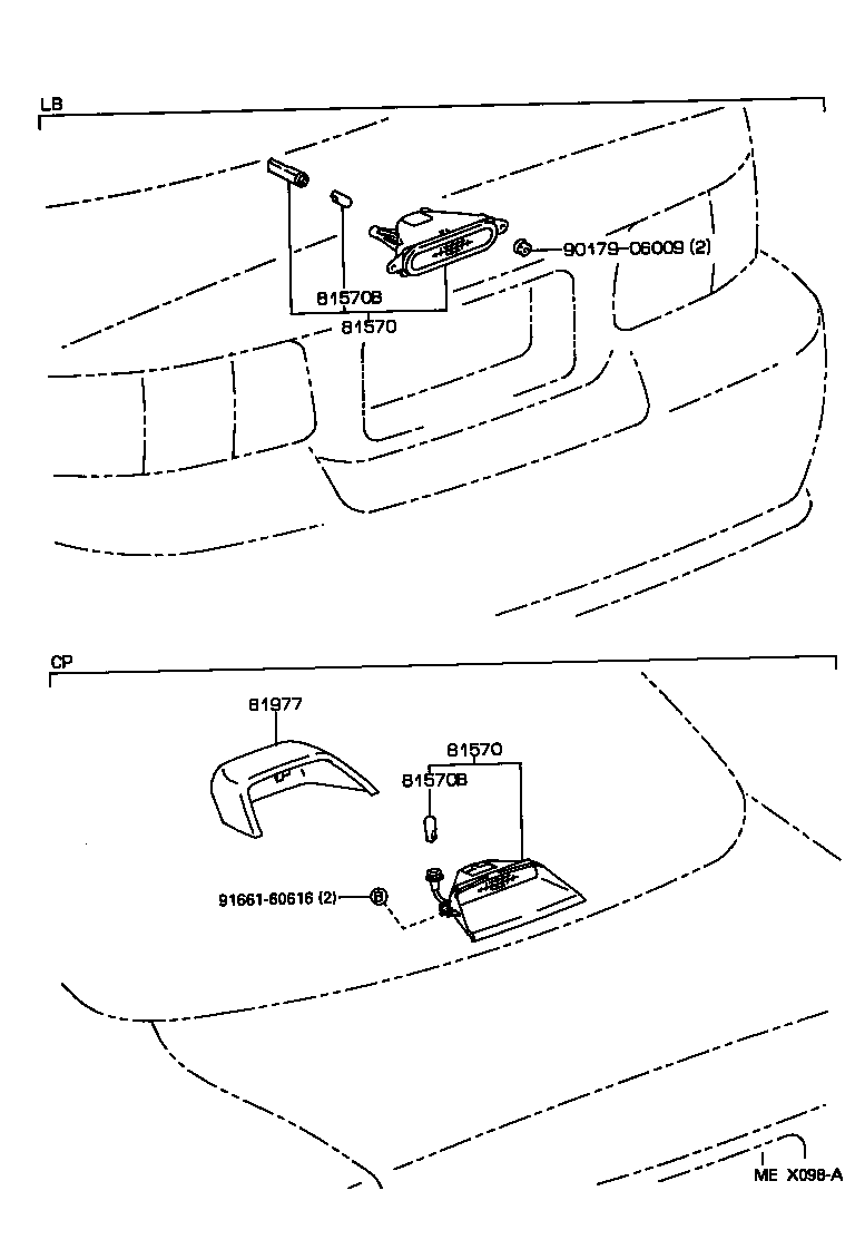 Toyota 81570-20310 LAMP ASSY, CENTER STOP