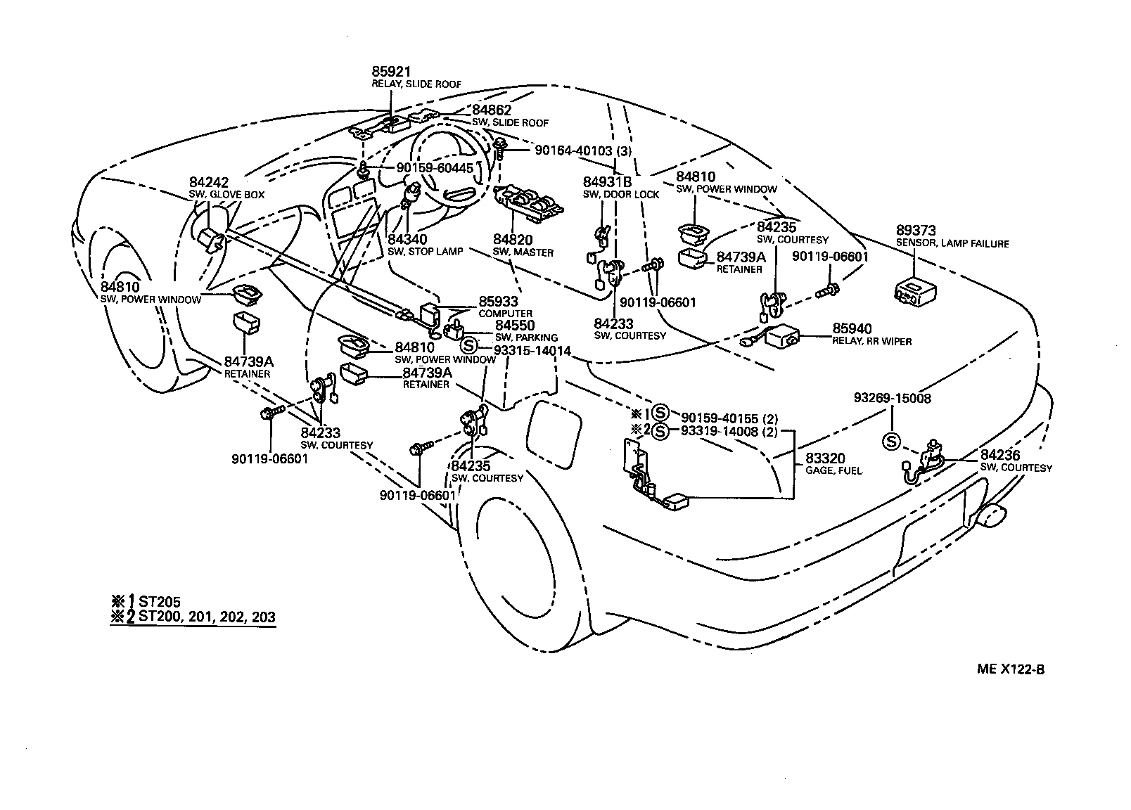 84332-20330 SWITCH ASSY, HAZARD WARNING SIGNAL product image