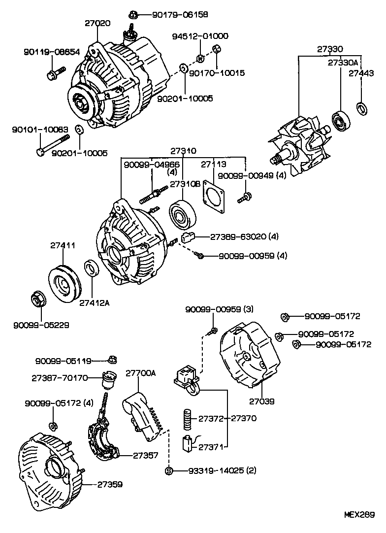 27060-34040 ALTERNATOR ASSY product image