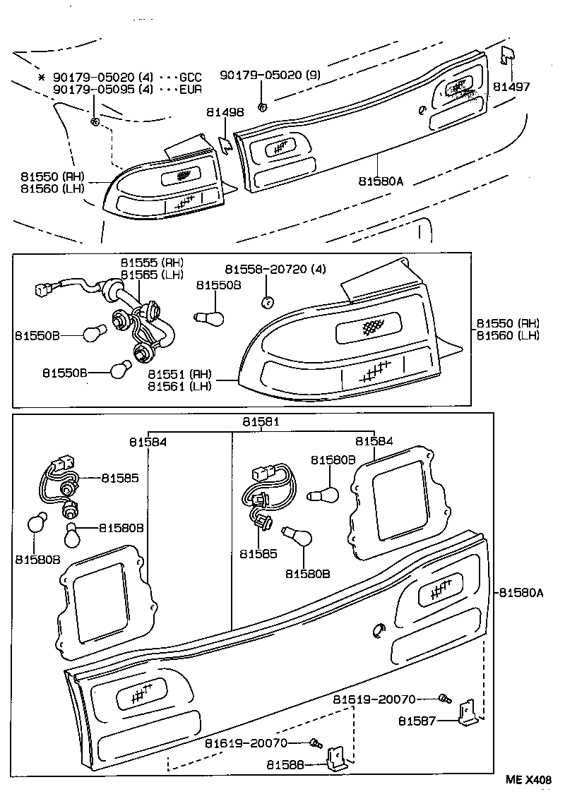 81550-30700 LAMP ASSY, REAR COMBINATION, RH product image