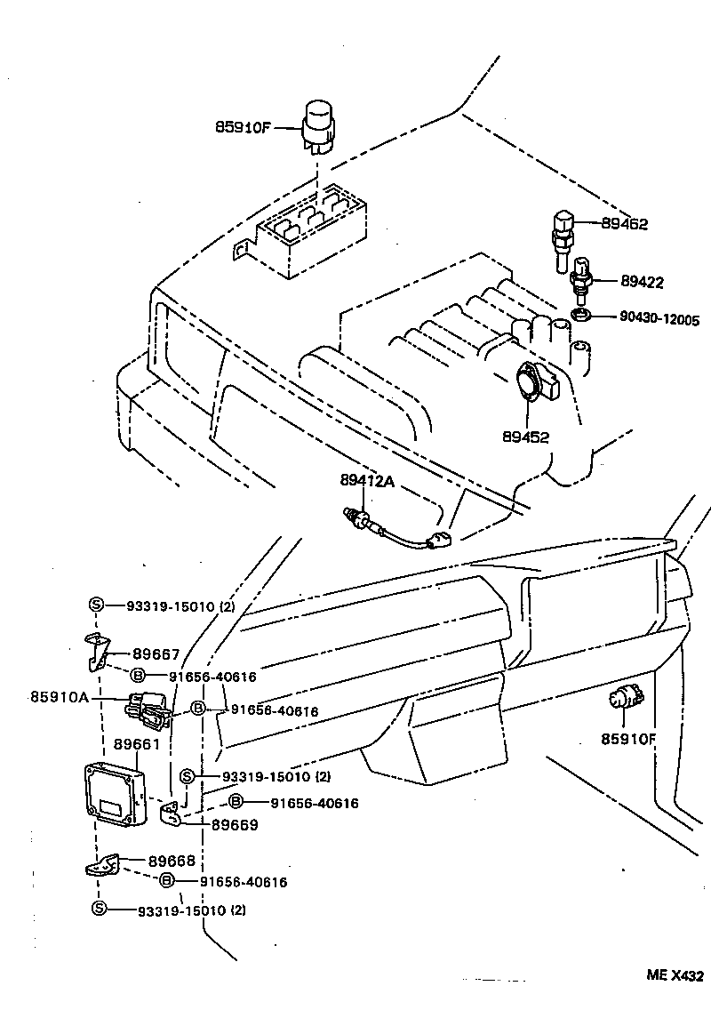 89668-35050 BRACKET, ENGINE CONTROL COMPUTER, NO.2 product image