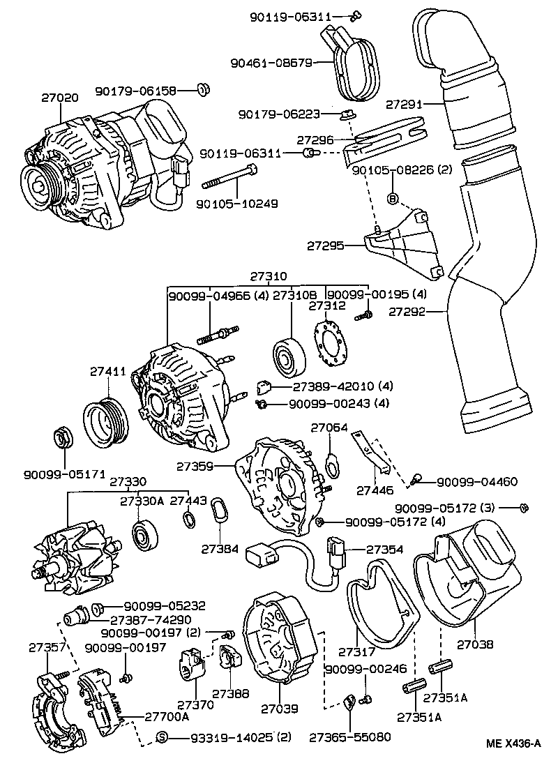 27310-74440 FRAME ASSY, DRIVE END, ALTERNATOR product image