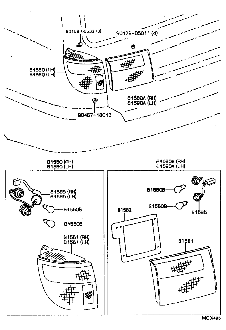 81590-20140 LAMP ASSY, REAR, LH product image