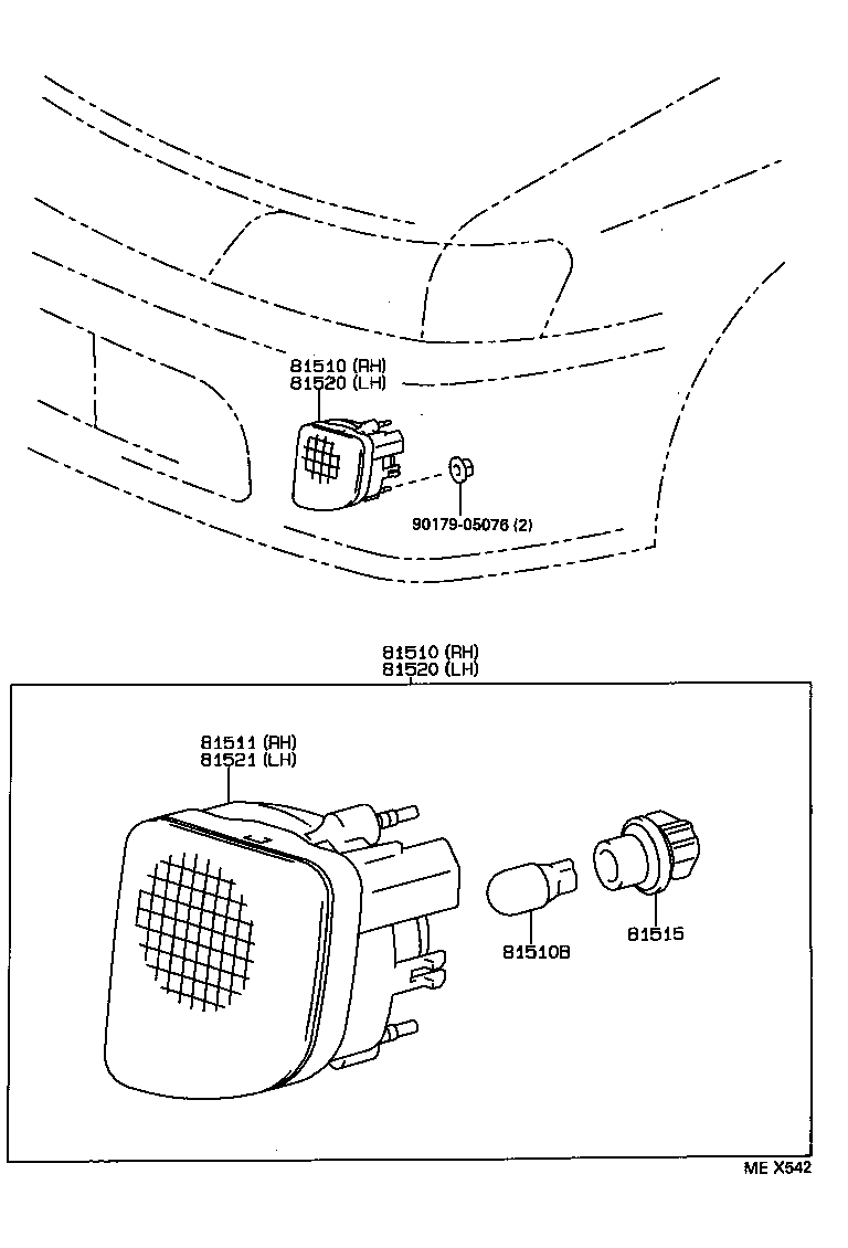 81520-12690 LAMP ASSY, FRONT TURN SIGNAL, LH product image