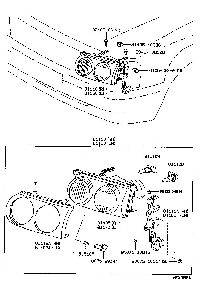 81150-10690 HEADLAMP ASSY, LH product image