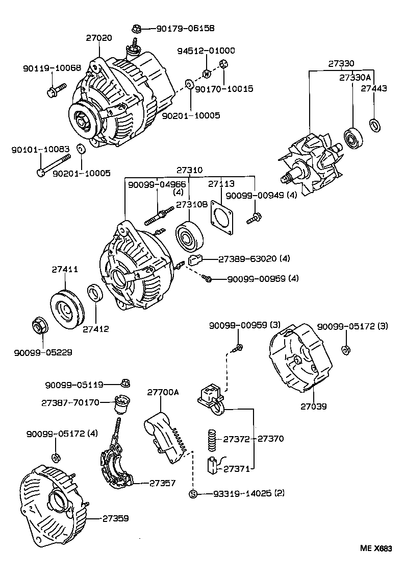 27060-72062 ALTERNATOR ASSY product image