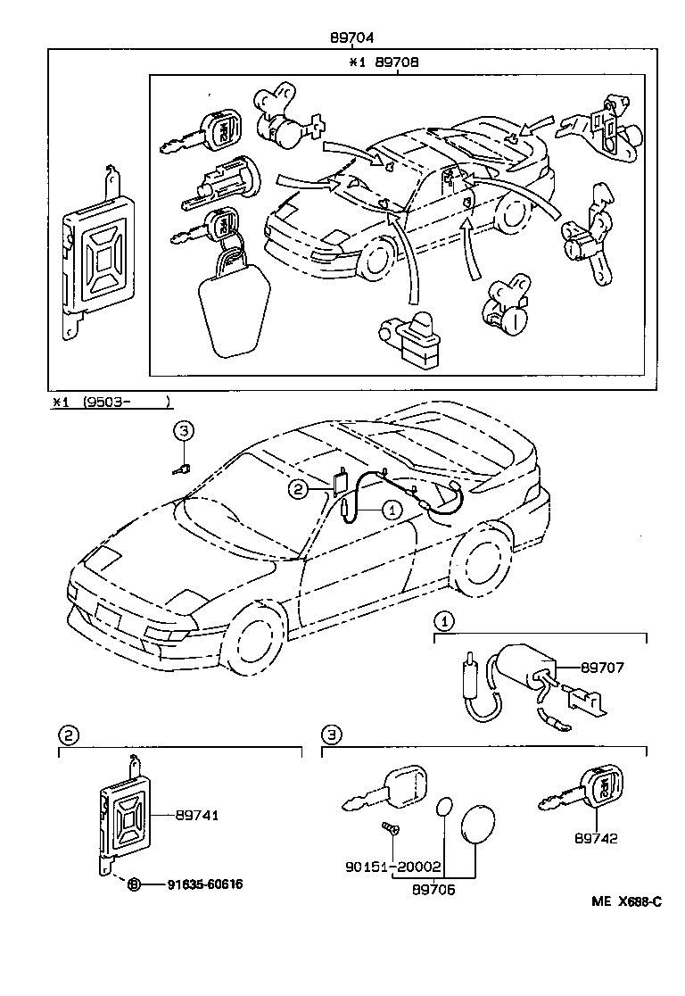 89707-17010 CORD SUB-ASSY, WIRELESS DOOR LOCK product image